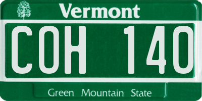 VT license plate COH140