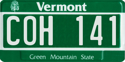 VT license plate COH141