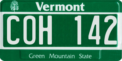 VT license plate COH142