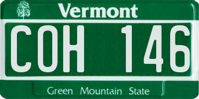 VT license plate COH146
