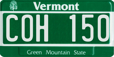 VT license plate COH150