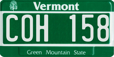 VT license plate COH158