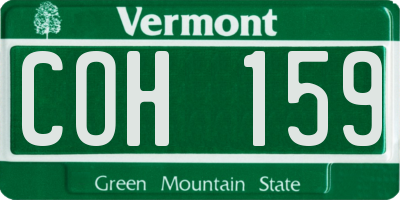 VT license plate COH159