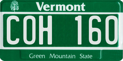 VT license plate COH160