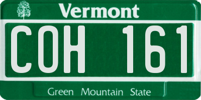 VT license plate COH161