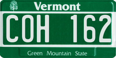 VT license plate COH162