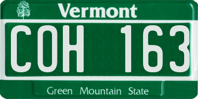 VT license plate COH163