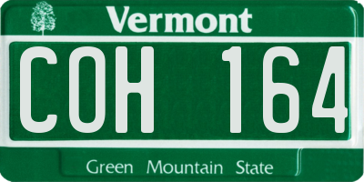VT license plate COH164