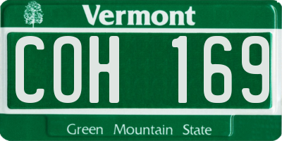 VT license plate COH169