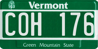VT license plate COH176