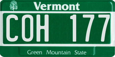 VT license plate COH177