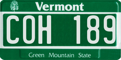VT license plate COH189