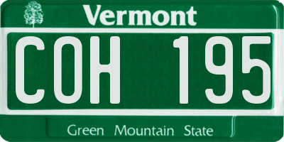 VT license plate COH195