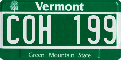 VT license plate COH199