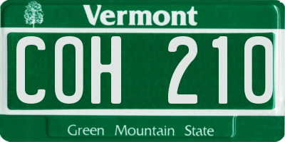 VT license plate COH210