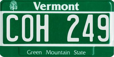 VT license plate COH249