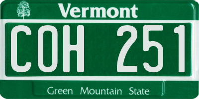 VT license plate COH251