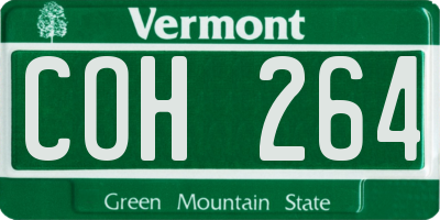 VT license plate COH264