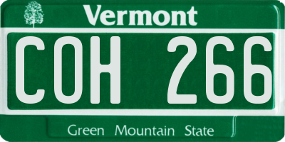 VT license plate COH266