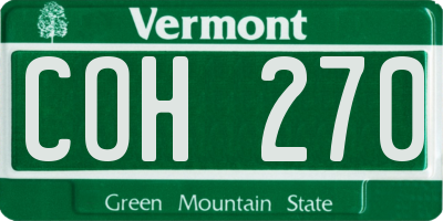 VT license plate COH270