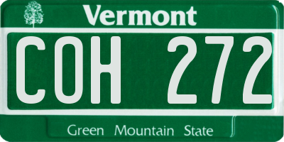 VT license plate COH272
