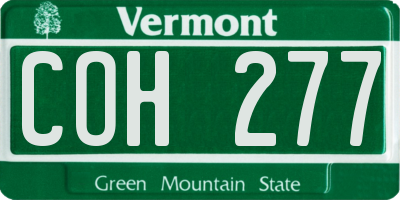 VT license plate COH277