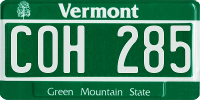 VT license plate COH285