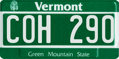 VT license plate COH290