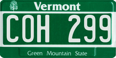 VT license plate COH299