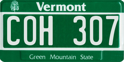 VT license plate COH307