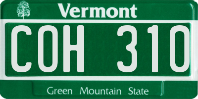VT license plate COH310