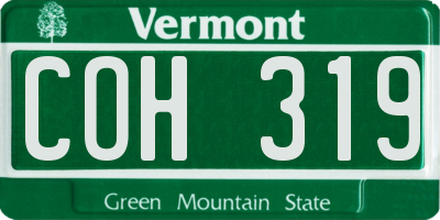 VT license plate COH319