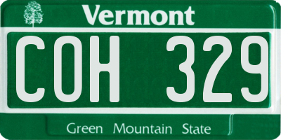 VT license plate COH329