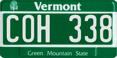 VT license plate COH338