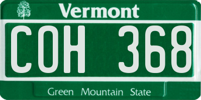 VT license plate COH368