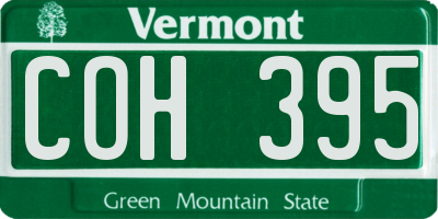 VT license plate COH395