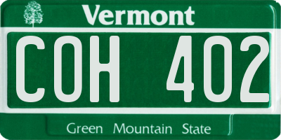 VT license plate COH402