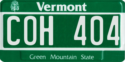 VT license plate COH404