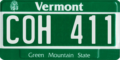 VT license plate COH411