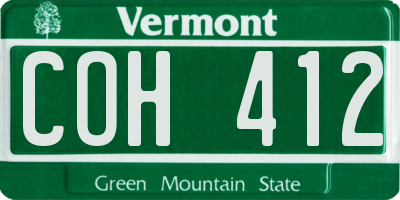 VT license plate COH412