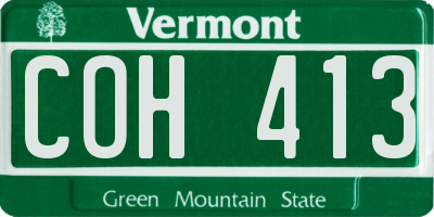 VT license plate COH413