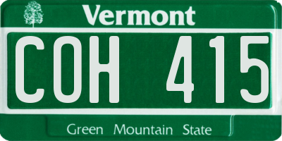 VT license plate COH415