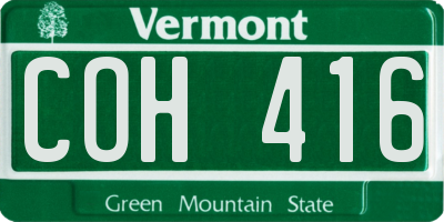 VT license plate COH416