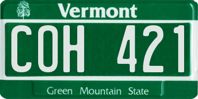 VT license plate COH421