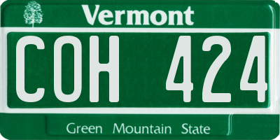 VT license plate COH424