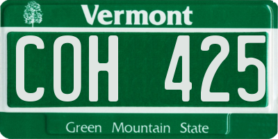 VT license plate COH425