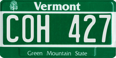 VT license plate COH427