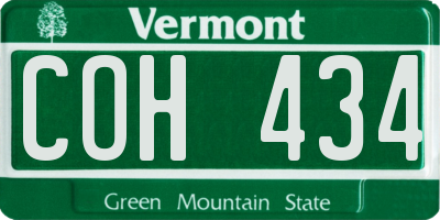 VT license plate COH434