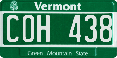 VT license plate COH438