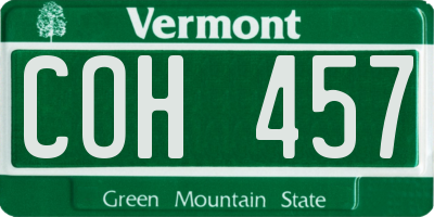 VT license plate COH457